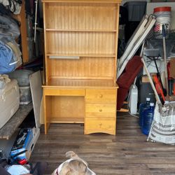 Solid Wood Student Desk And Twin Bed Frame With Headboard