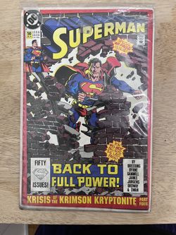 DC Comics | Superman 48 Page Issue 50 Dec 90 Kris is Of The Krimson Kryptonite Comic Book 