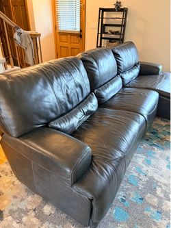 3-Piece Power Leather Reclining Modular Sofa Chaise