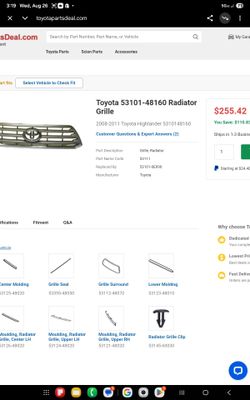 Toyota Radiator grille