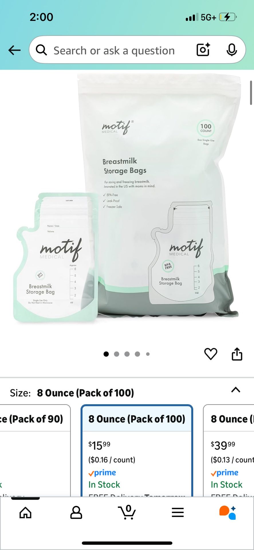 600 Breast milk Bags