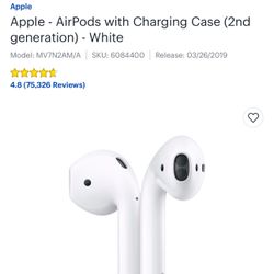 2nd Generation AirPods With Case 
