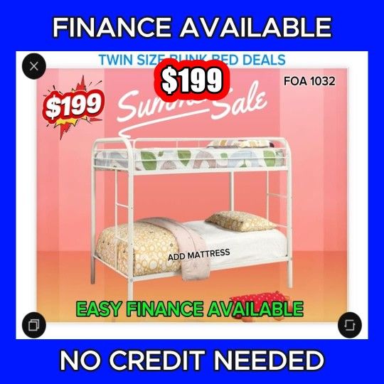 🔥TWIN SIZE BUNK BED DEAL! 🇺🇸 ✨ ¡OFERTA EN LITERAS 💲 Only $199 🛏️Add Mattresses $99 🚚 Delivery Available / Entrega Disponible 📦#FOA 1032