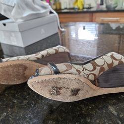Women's Coach Signature Wedge Heel 7.5, $25