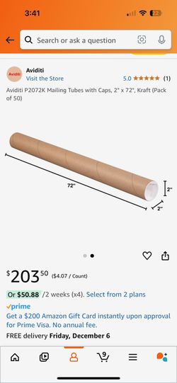 Mailing Tubes 2x72