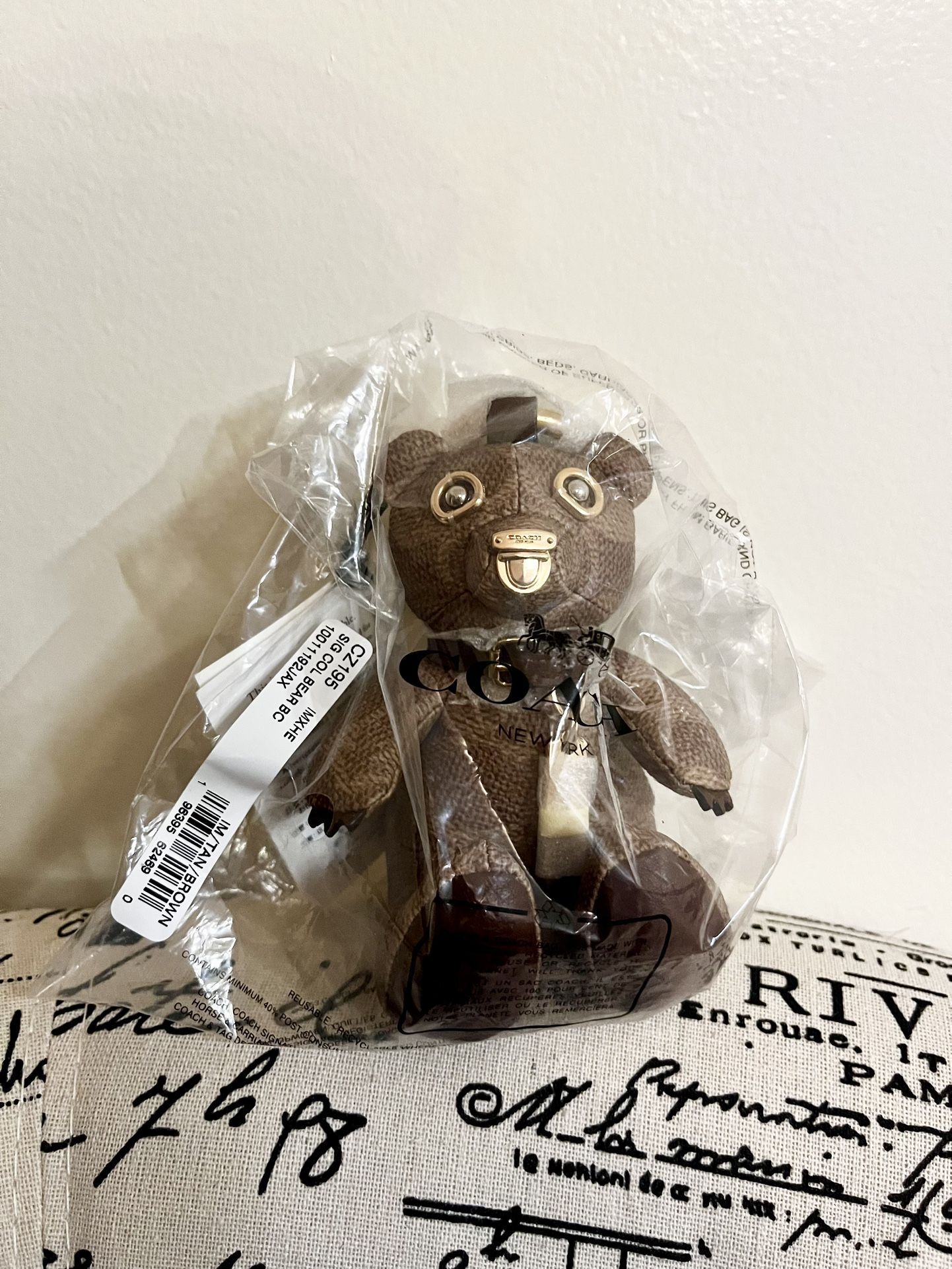 Coach Collectible Bear Bag Charm In Signature Canvas