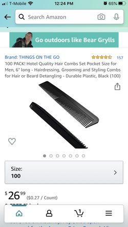 Plastic hair combs set of 100