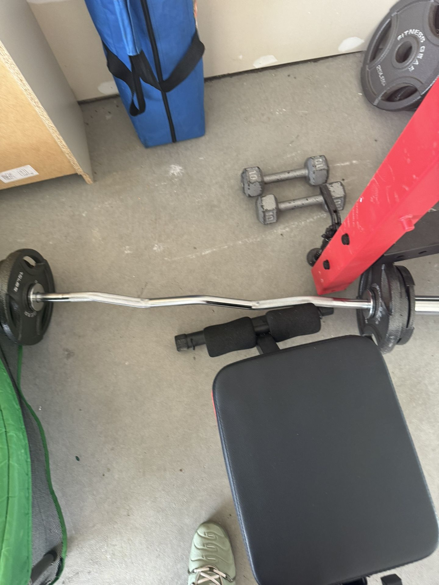 Curl Bar And Weights