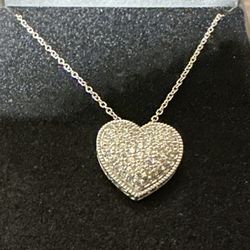 BNWT Arabella Swarovski crystal sterling silver heart pendant necklace. 