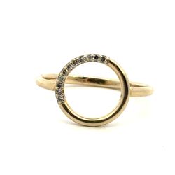 Woman’s Ladies 10k Yellow Gold Diamond Circle Ring Size 7 GP3127543