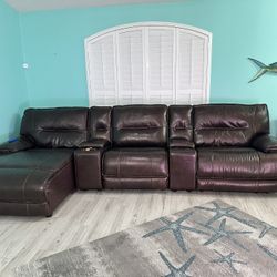 142” Real Leather Couch 