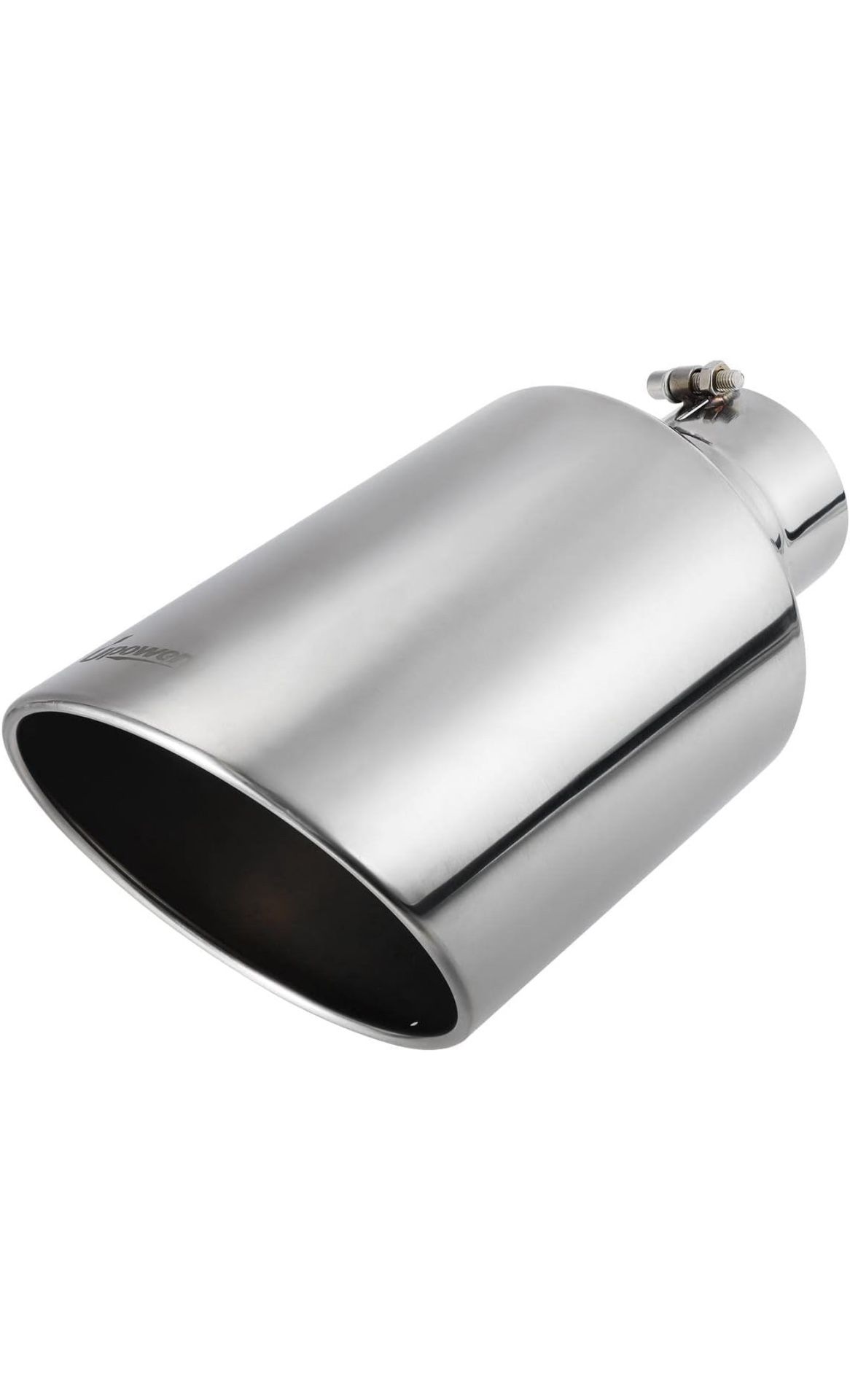 Upower 4 inch Inlet 7 inch Outlet Exhaust Tip Stainless Steel 4" to 7" Tail Pipe Tips 17" Long Bolt-On 45 Degree Angle Cut Universal for Car Truck