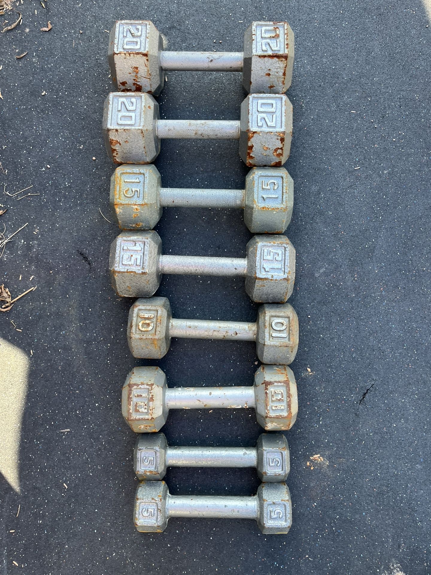 5-20lb Hex Iron Dumbbell Set Weights 