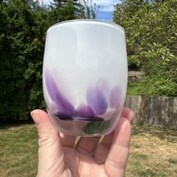 Glassybaby Wisteria Pre-Trisk Purple Flower Candle Holder
