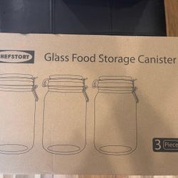 Glass Storage Containers 50oz Each - Pack Of 3. Never Opened