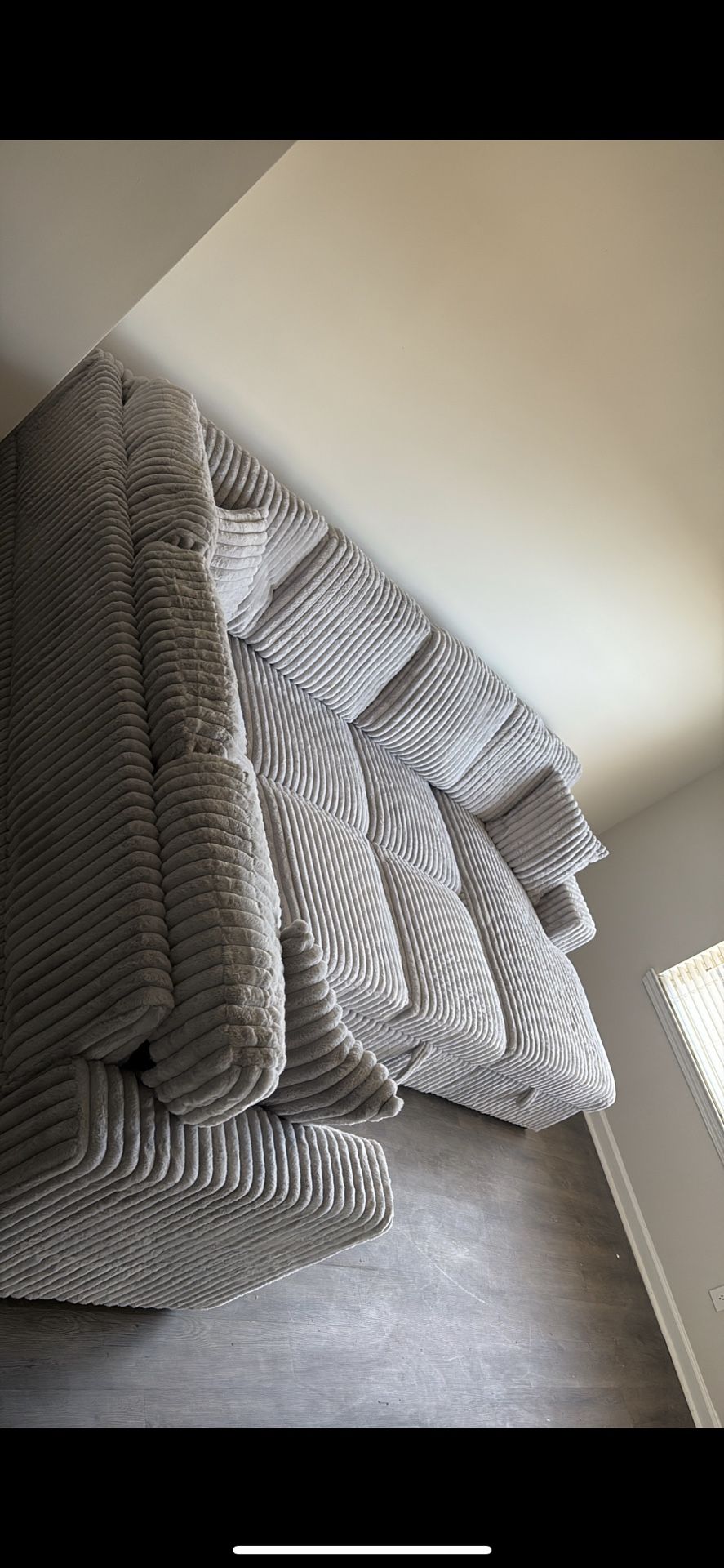 Grey Plush Velvet Sectional