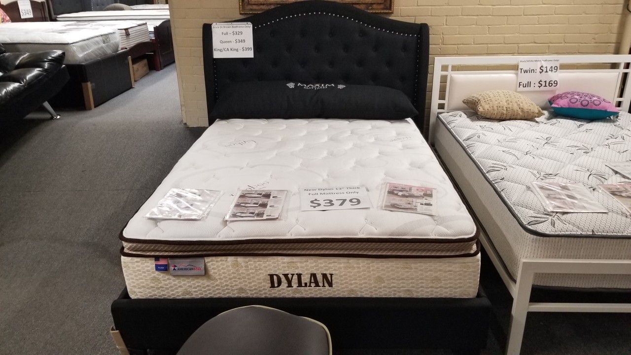 Brand new black or brown king or CA king camelback platform bedframe
