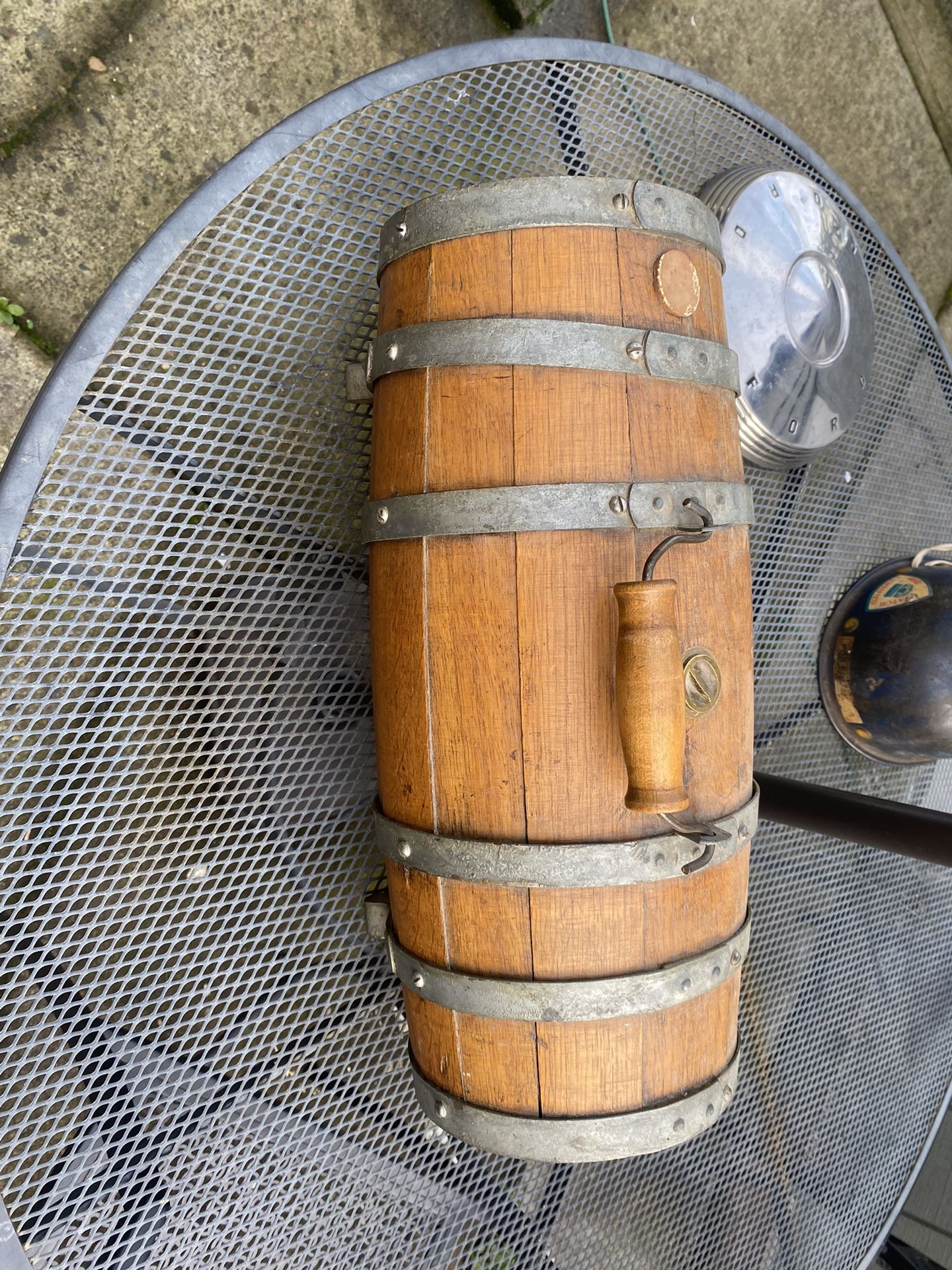 Antique Oak Wooden Barrel Keg