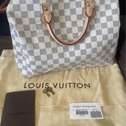 LOUIS VUITTON Damier Azur Speedy 30