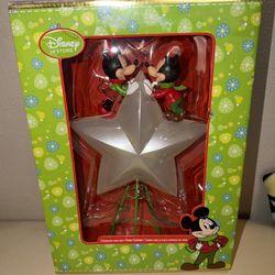 NEW Disney Store Mickey and Minnie Star Christmas Tree Topper RARE