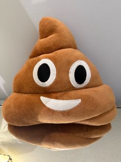 Poop Emoji Plush Pillow with embroidered eyes & smile