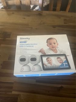 Simsky YM300-2 Video Baby Monitor 2 Cameras 7" Touch Wi-Fi 6X Zoom 32GB Audio IR