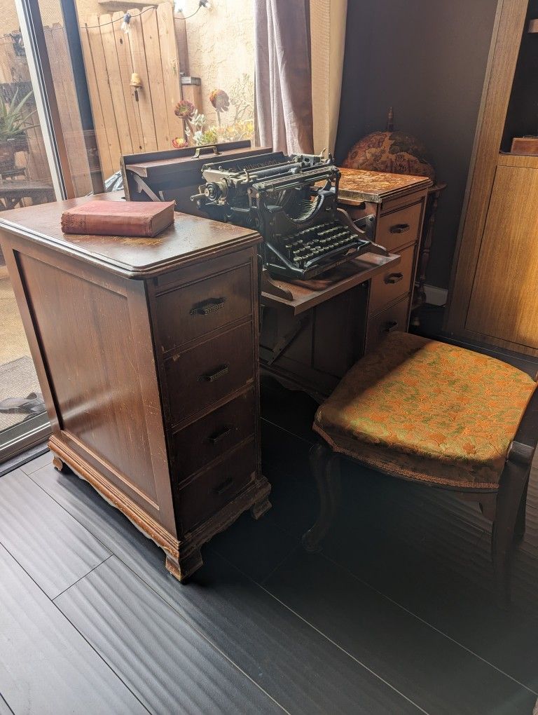 Vintage Cabinet Hidden Typewriter