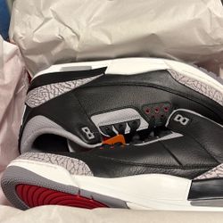 Nike Air Jordan 3 Black / Fire Red-cement 3