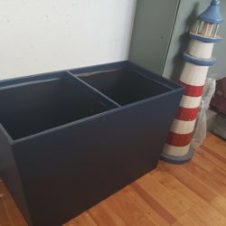Double Trash Can Navy Blue