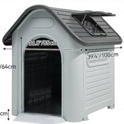 NEW IN BOX XXL TALL Dog House All Weather Raised Base / Skylight & Vents Dog House Casa De Mascota For Tall Big Dogs Dog Igloo Animal Shelter 