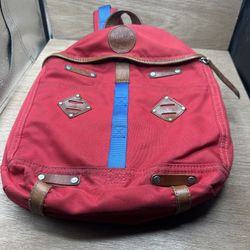Give Will Leather Goods Canvas Campus Laptop Backpack RED Kids