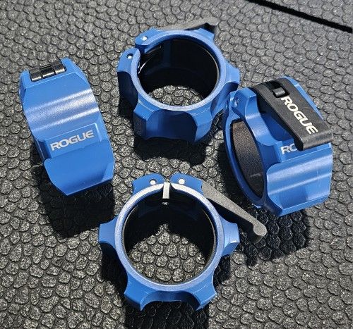 ROGUE AD0126-2-Blue: Aluminum Barbell Lock Collars Cerakote Blue Made in USA
Buyer will receive four collars. Made in USA. Slightly used with no issu