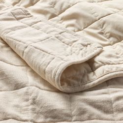 Threshold Full/Queen Quilt in Khaki from Target. Quilted Cotton Blanket in Natural Beige
