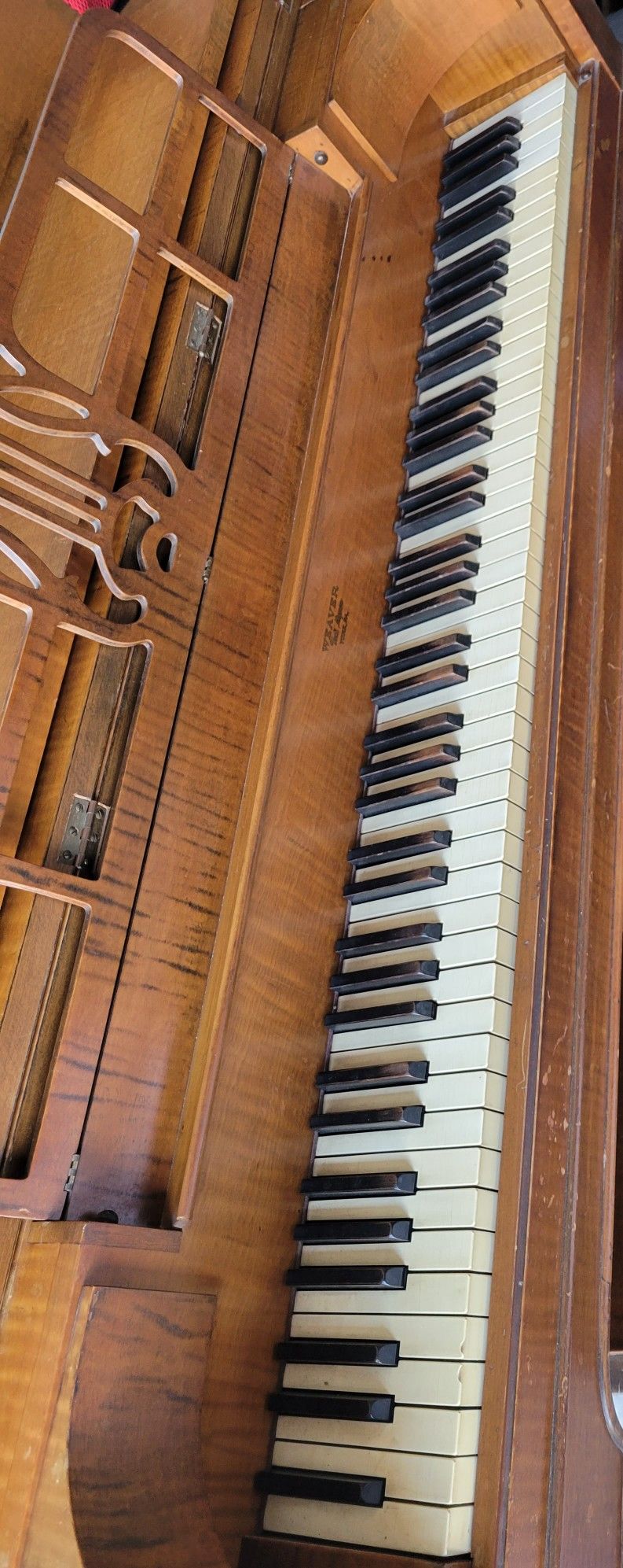Antique 1946 spinet Style Piano With Matching Bench Weaver Piano CO YORK, PA