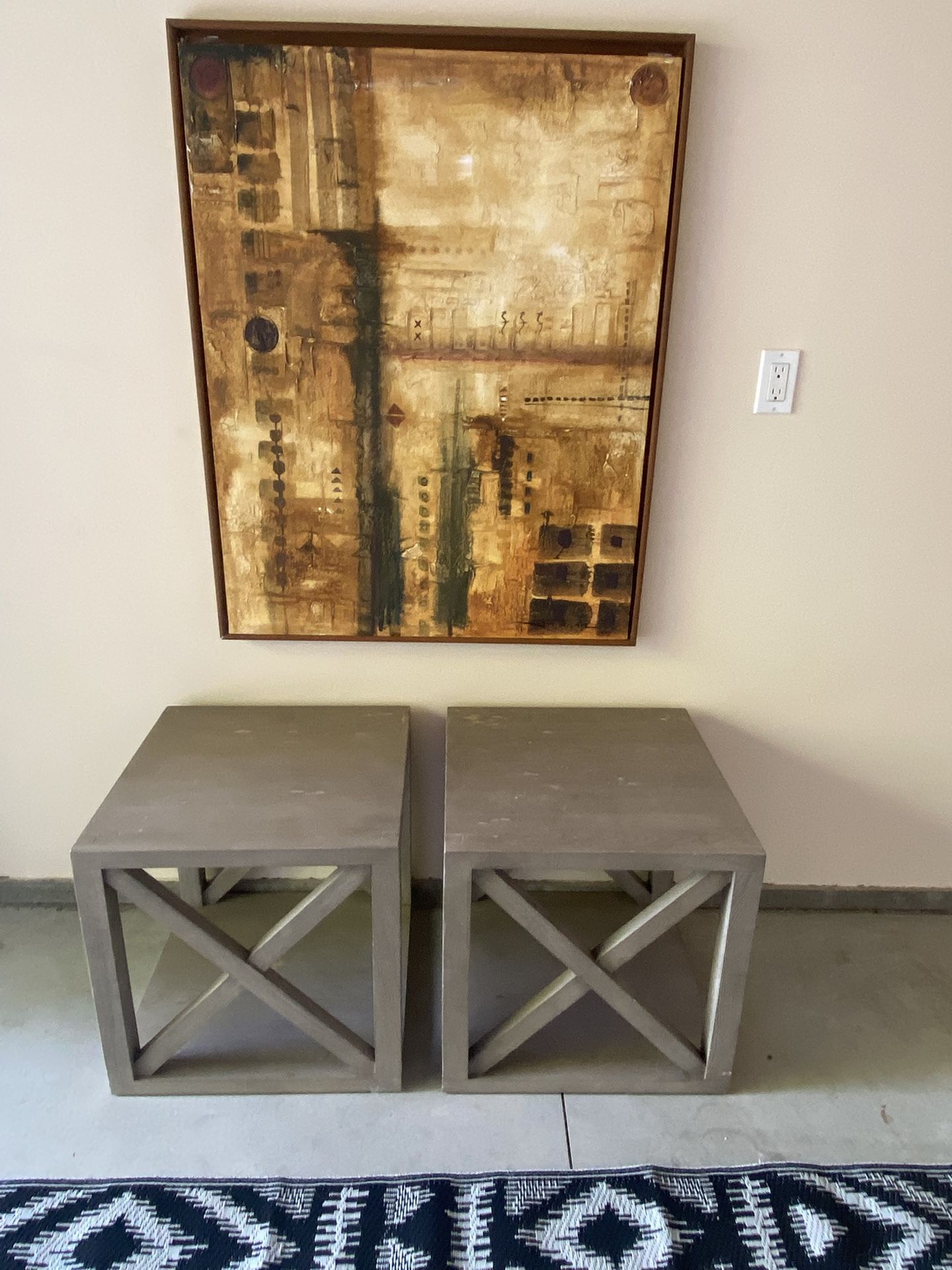2 Oak Nightstands, side tables, Coffee Tables