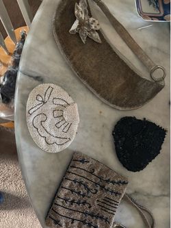 4 vintage beaded purses
