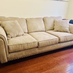 Traditional Beige Couch - Excellent Condition