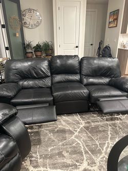 For Sale Black Leather Couch