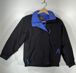 Vintage 80s Eddie Bauer Gore-Tex Women’s S Black Blue Ski Jacket gorpcore