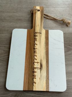Like New Wood and Marble Serving Board 7.5x9 or 13.5