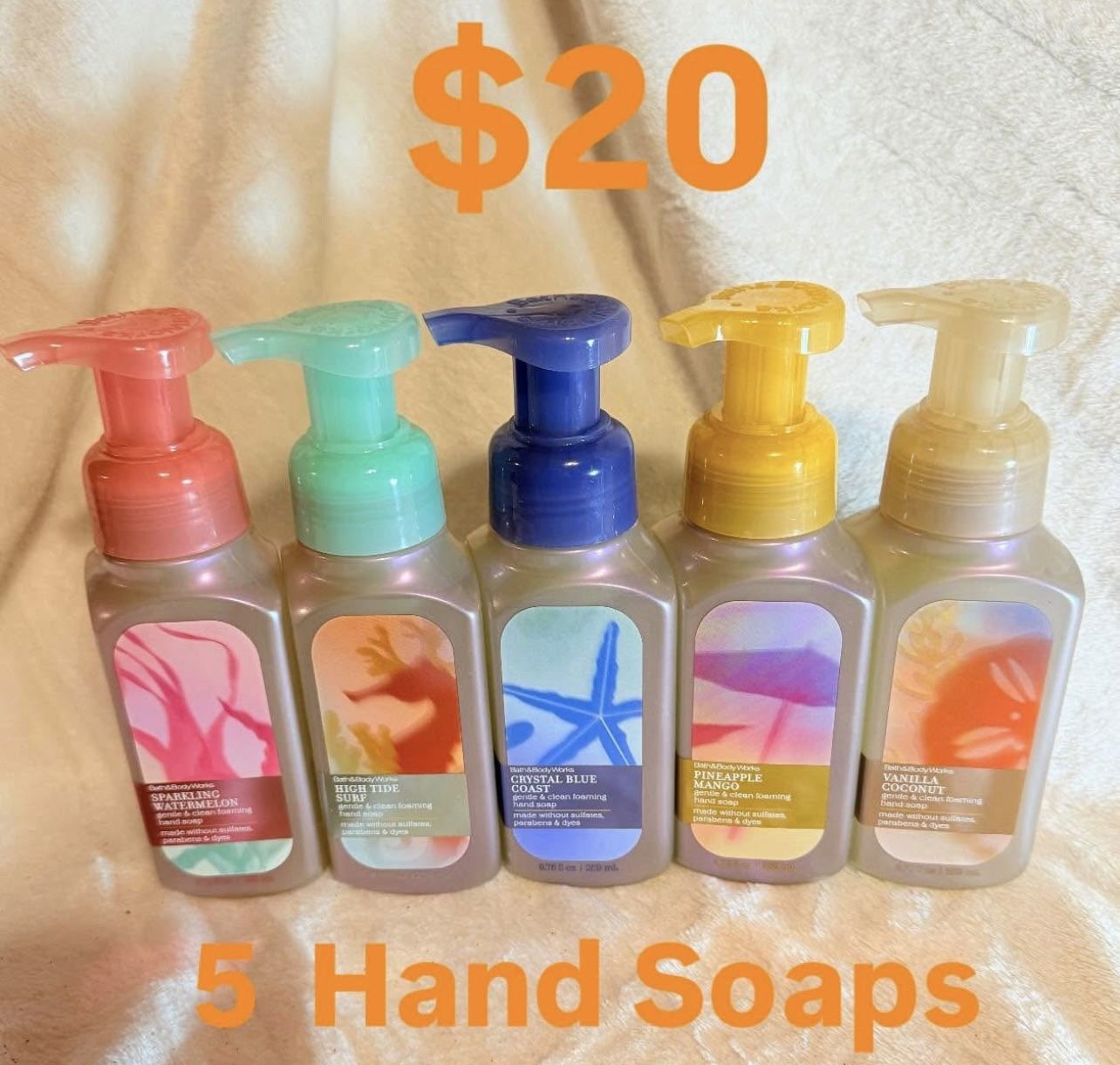 bath & body 5 pc hand soaps