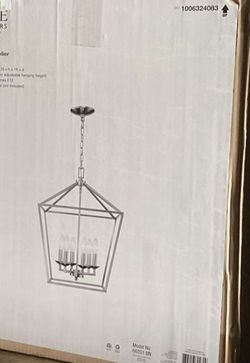 Home Decorators Weyburn 6-light brushed nickel farmhouse caged chandelier BRAND NEW IN BOX Model: 66201 BN Retail: $169 (each)