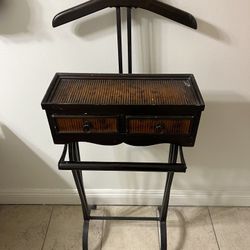 Vintage Wood Valet With Drawers