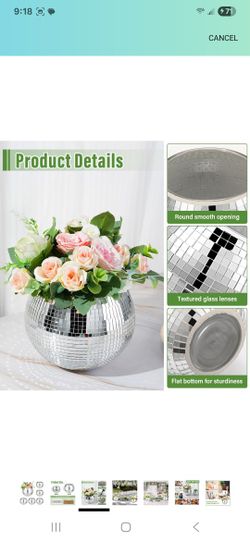 6 Pieces Disco Ball Flower Vase Mirror Disco Ball Glass Planter Candle Holder  Glass Vase Bulk for Wedding Centerpieces Bedroom Kitchen Office Decorati  for Sale in Phoenix, AZ - OfferUp