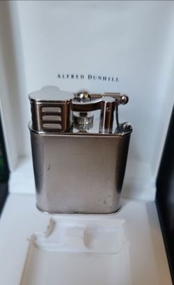 Dunhill Unique Sports Lift Arm Pocket Lighter Silver England Very Good Working Cond