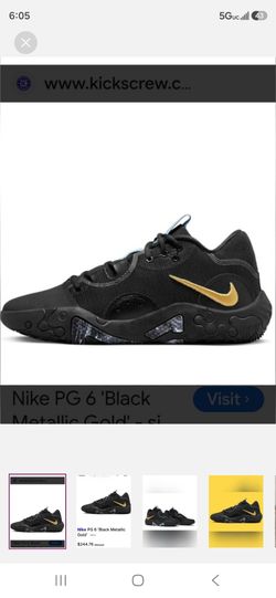 Nike PG 6 Basketball Shoes - Black Metallic Gold