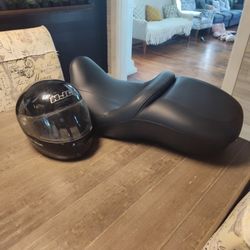 Harley Davidson Motorcycle Seat And Helmet