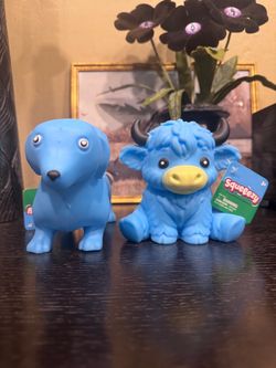 Blue dachshund and bull squishy
