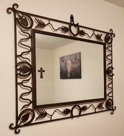 Iron Cowboy Mirror & Lamp Set