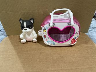 Little Live OMG Pets French Bulldog Pet Carrier Bag Puppy Dog Black White Pink